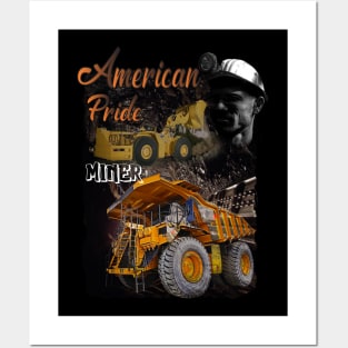 American Pride Miner Trucker Posters and Art